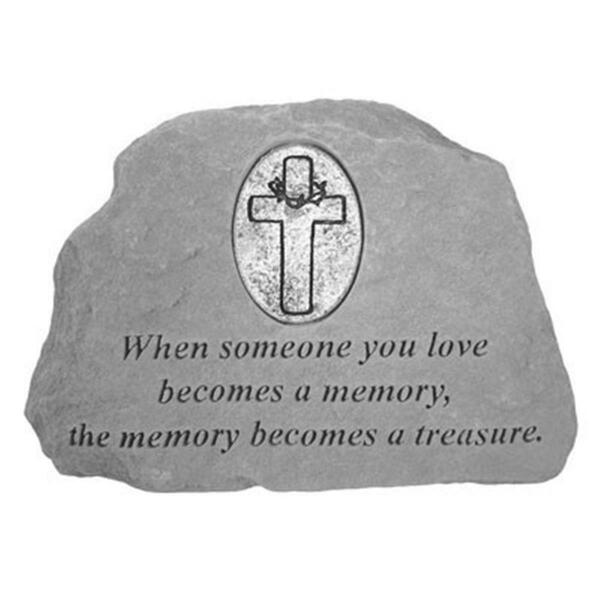 Kay Berry When Someone You Love Memorial Stone with Oval Cross Personalized Insert 9055